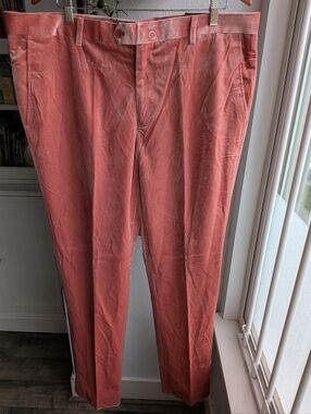 Imani Uomo Italy Rose Velvet Slim Fit Pants Super 150s Dusty Pink Men's 46R